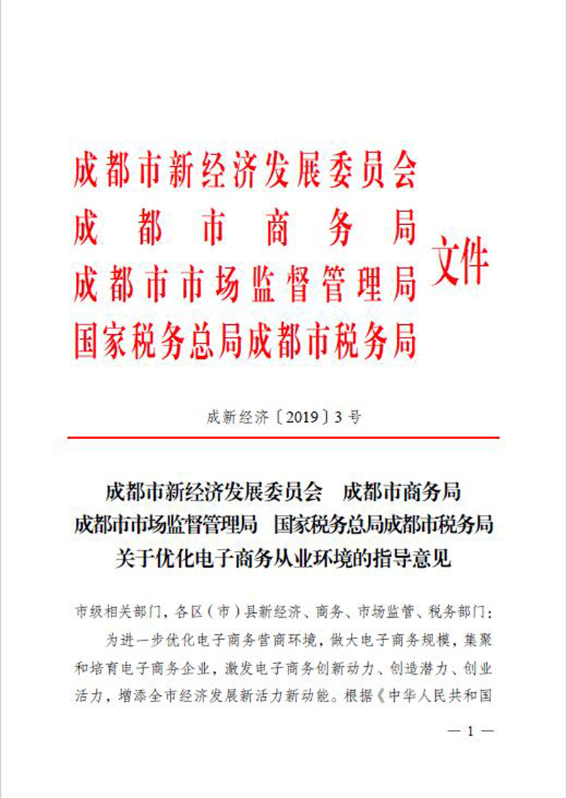 关于优化电子商务从业环境的指导意见